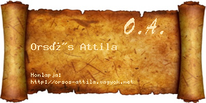 Orsós Attila névjegykártya